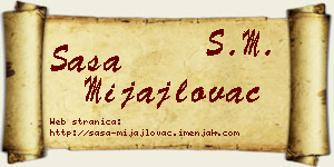 Saša Mijajlovac vizit kartica